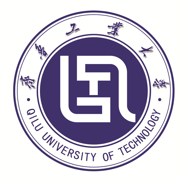 中间是"t"字,左下角,右上角分是"l"和"q"合成的齐鲁工业大学英文缩写